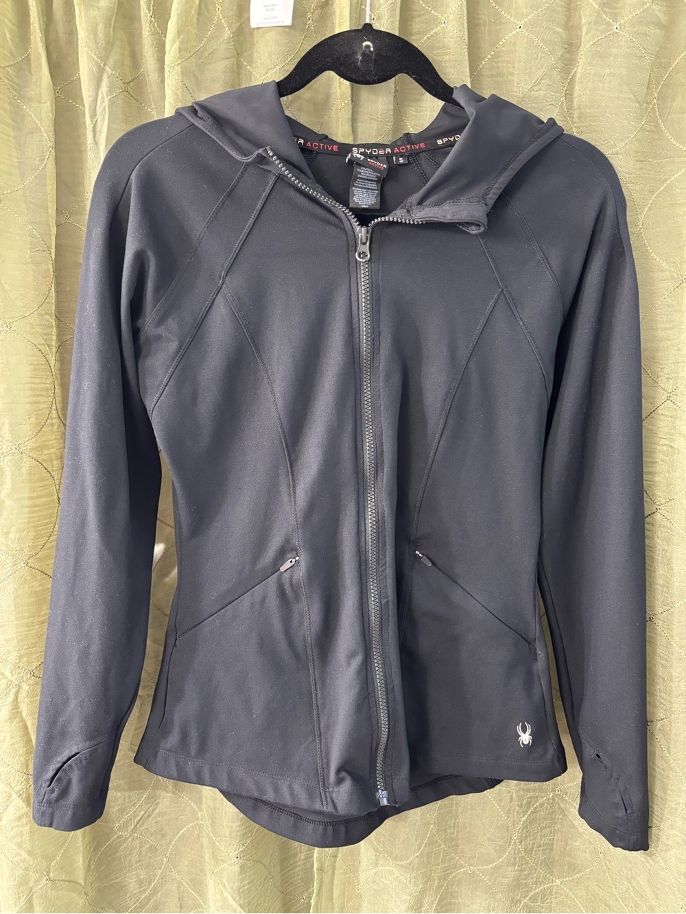 Spyder active Black Hooded Performance Zip Jacket